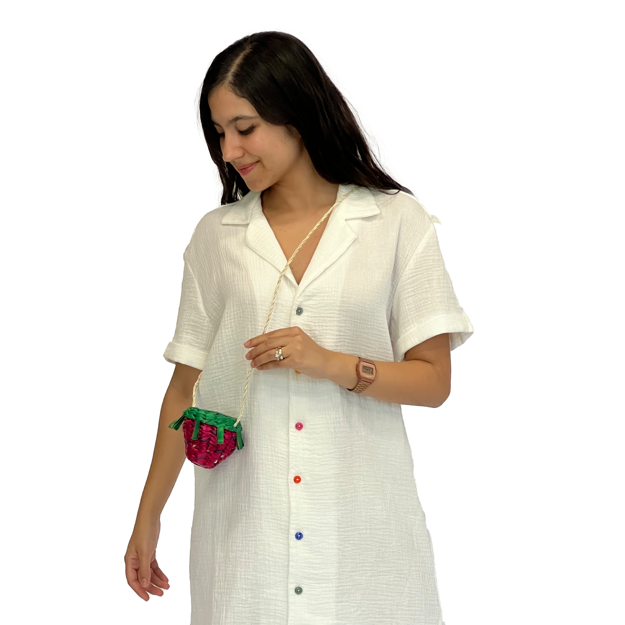 Raffia bag- Strawberry