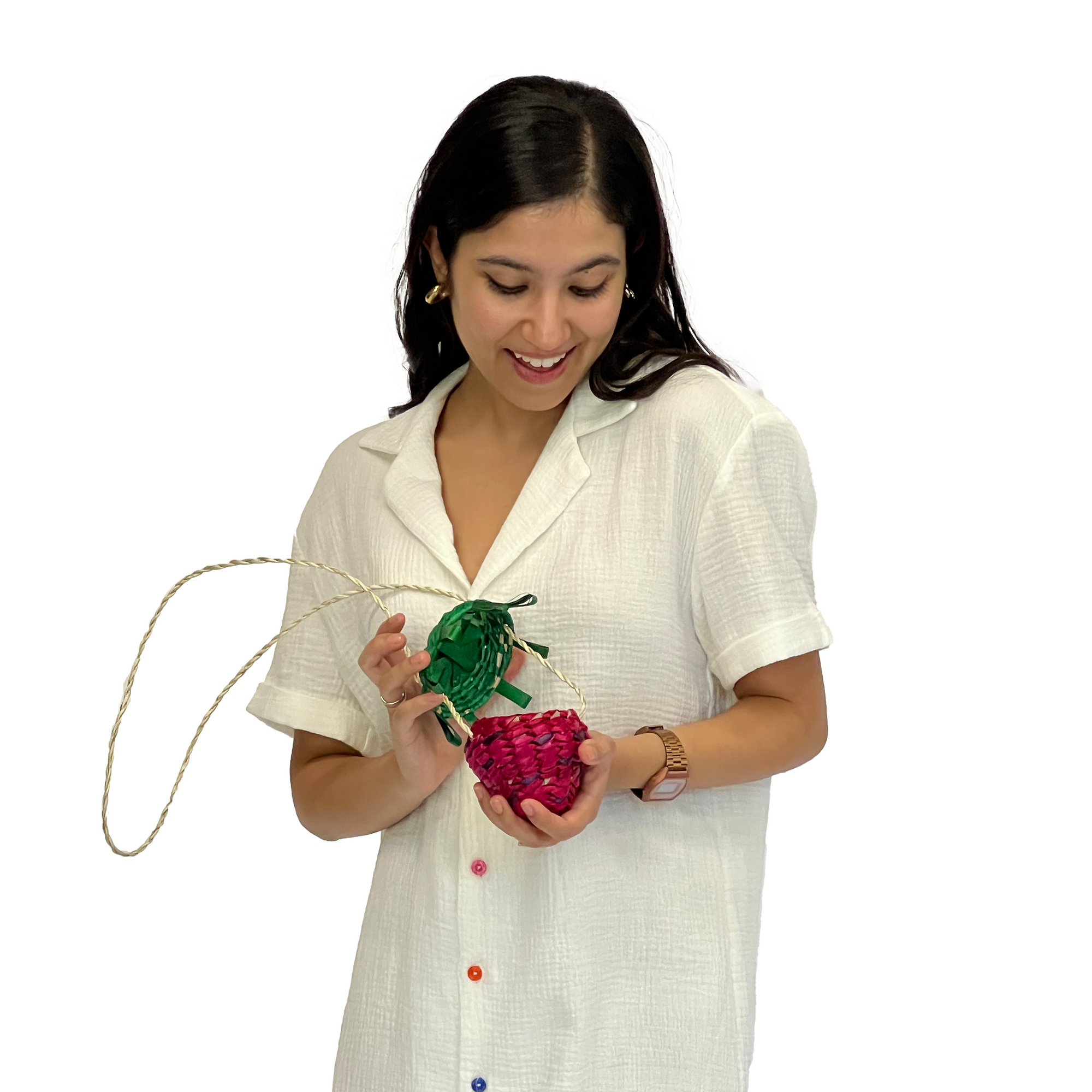 Raffia bag- Strawberry