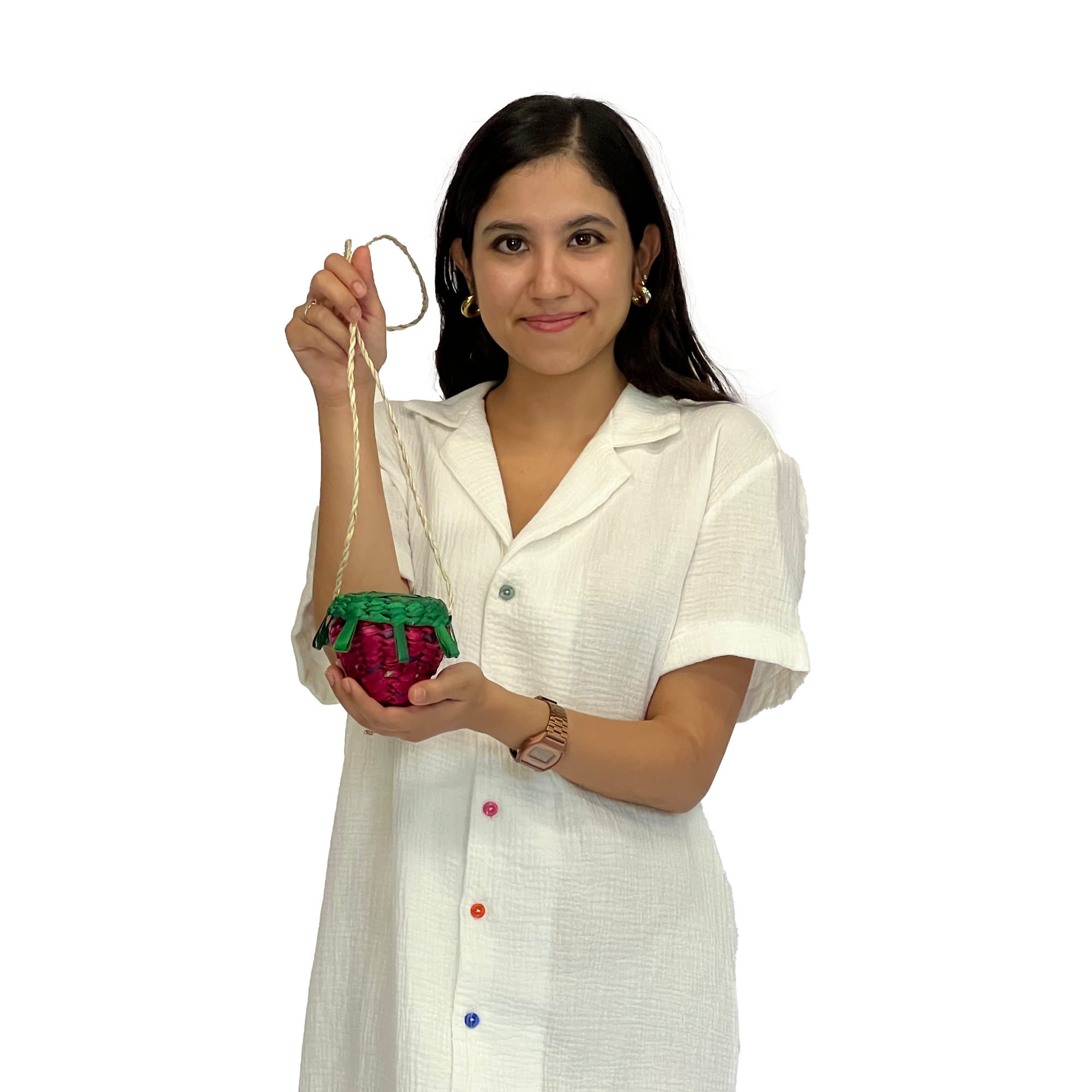 Raffia bag- Strawberry