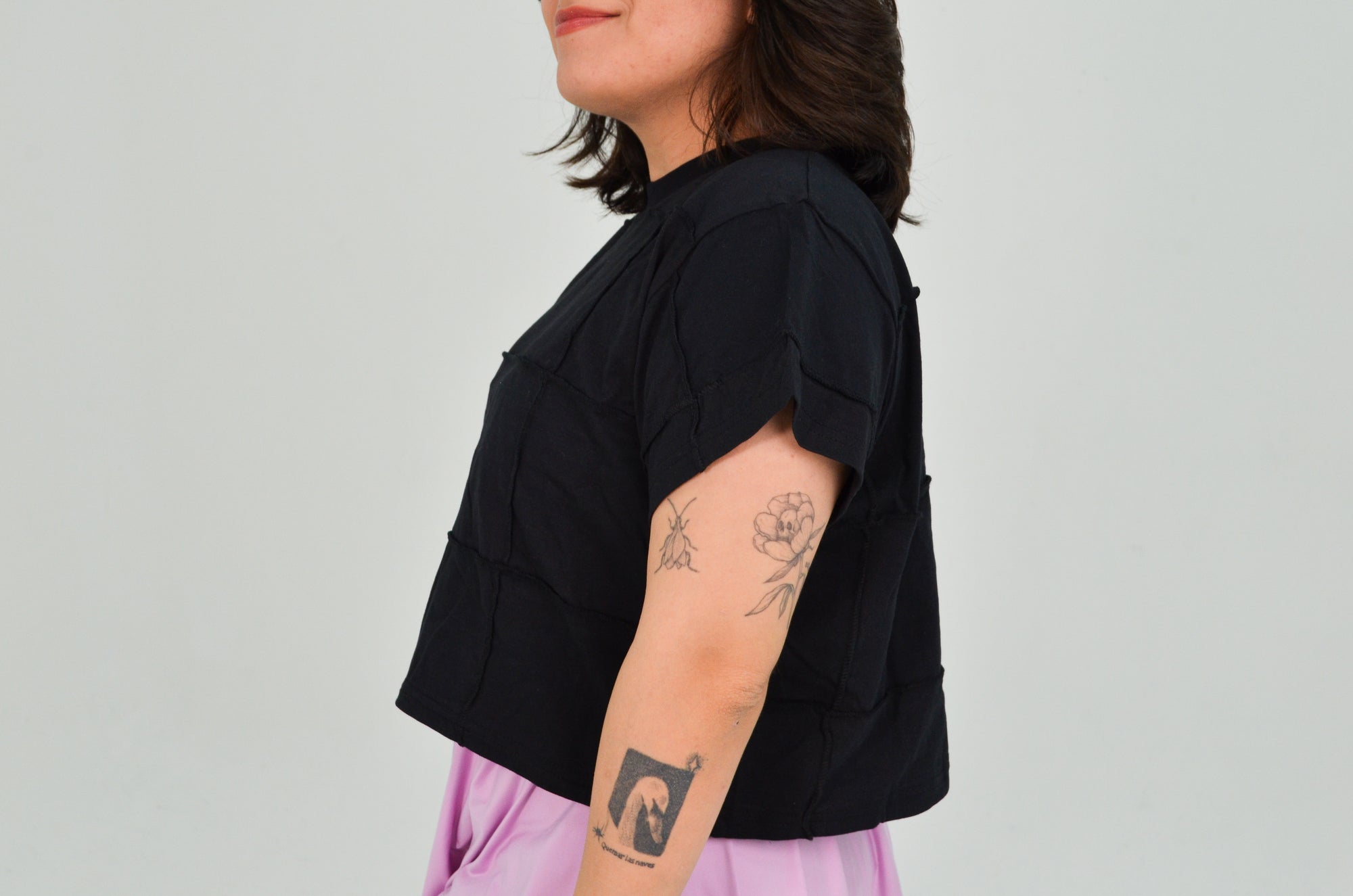 Zero waste crop tshirt - Black