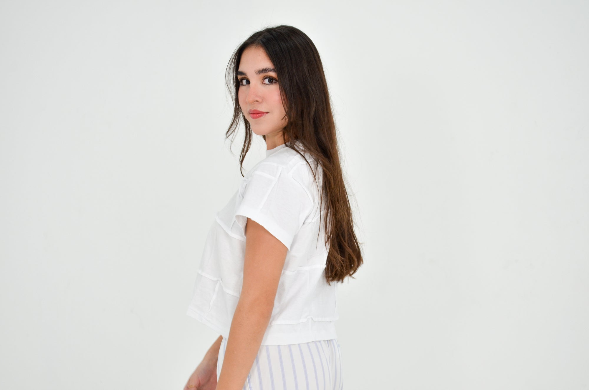 Zero waste crop tshirt - White